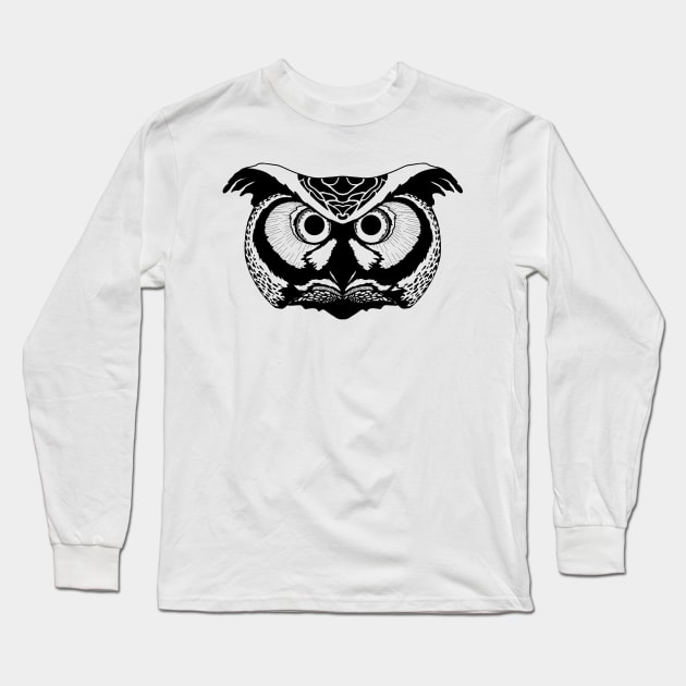 Owl Long Sleeve T-Shirt by euglenii